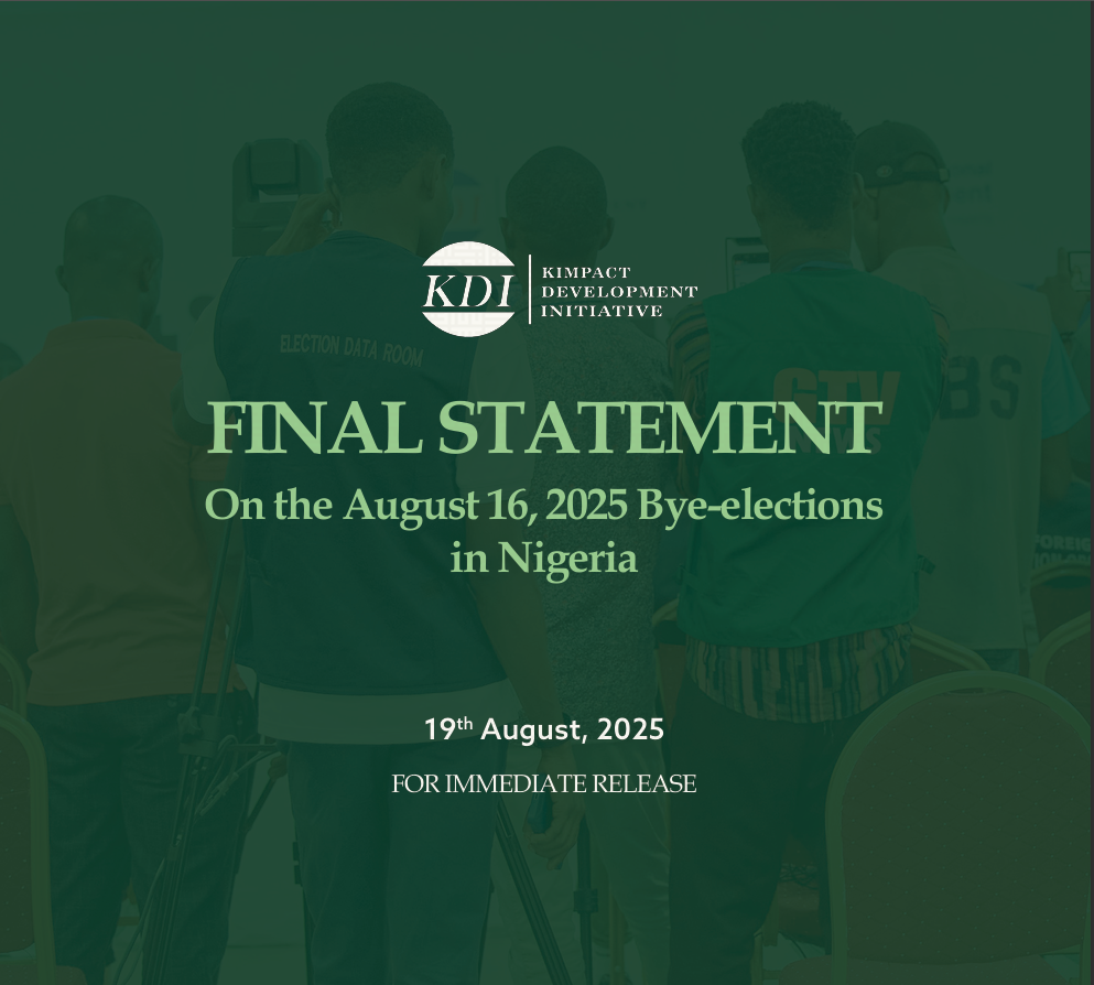 Final Statement On the August 16, 2025 Bye-elections in Nigeria